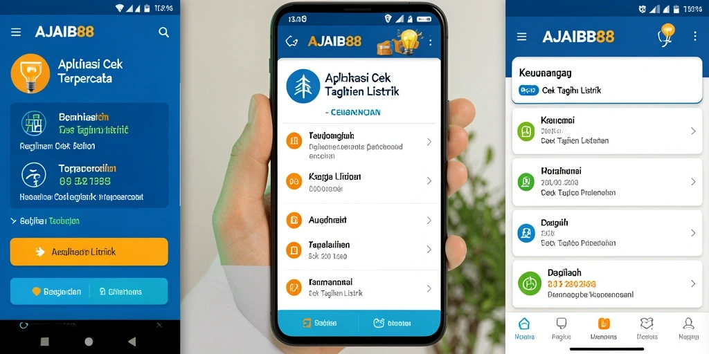 Antarmuka aplikasi AJAIB88 untuk cek tagihan listrik yang intuitif.