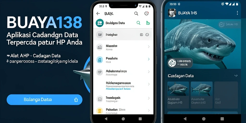 Tampilan antarmuka aplikasi BUAYA138 untuk cadangan data.