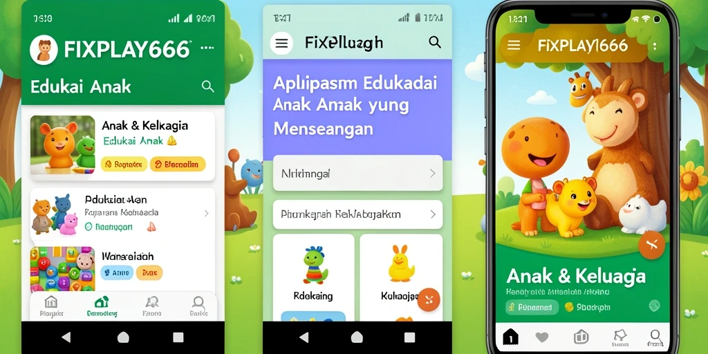 Tampilan antarmuka FIXPLAY666 yang interaktif dan ceria untuk Edukasi Anak.