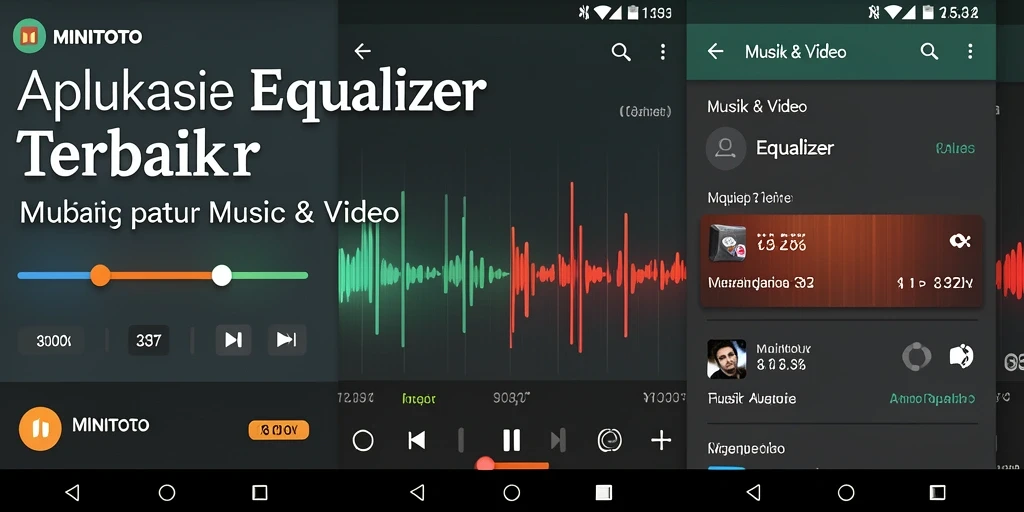 Antarmuka aplikasi MINITOTO dengan berbagai fitur Equalizer.