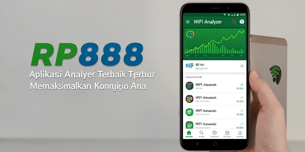 Tampilan antarmuka RP888 yang menampilkan fungsi WiFi Analyzer yang lengkap.