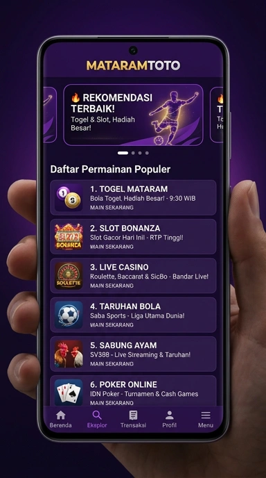 Tampilan katalog aplikasi mataramtoto