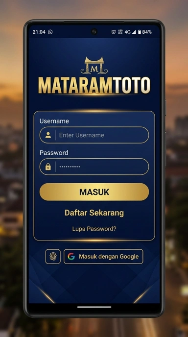 Tampilan halaman login mataramtoto